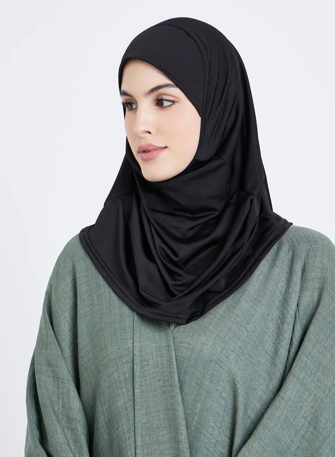 Amirah Black Solid Hijab